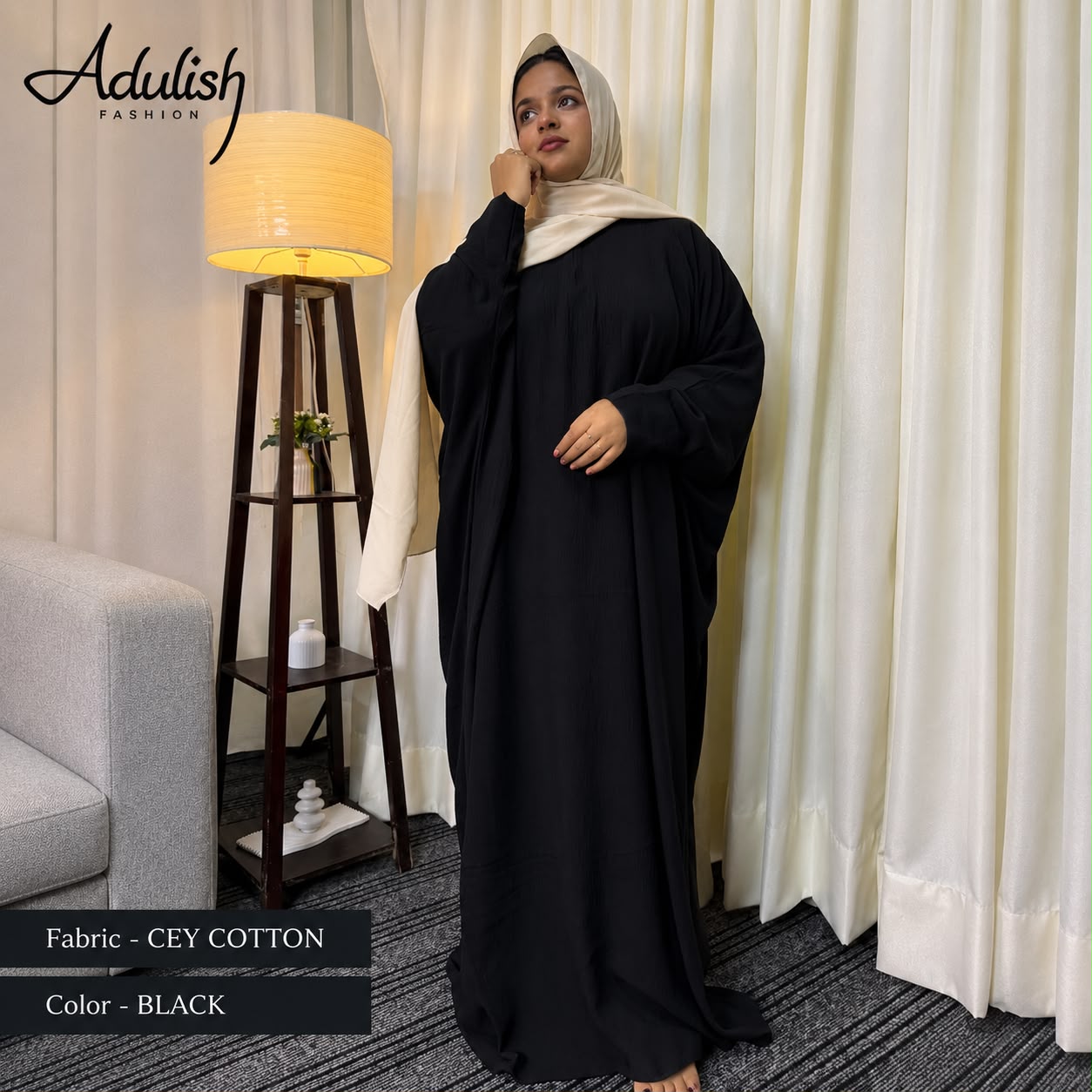Adulish Cotton Farasha Black - Image 2