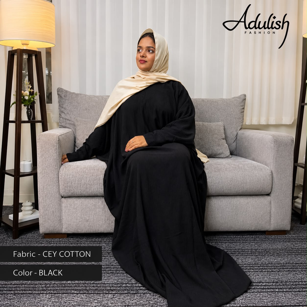 Adulish Cotton Farasha Black - Image 3