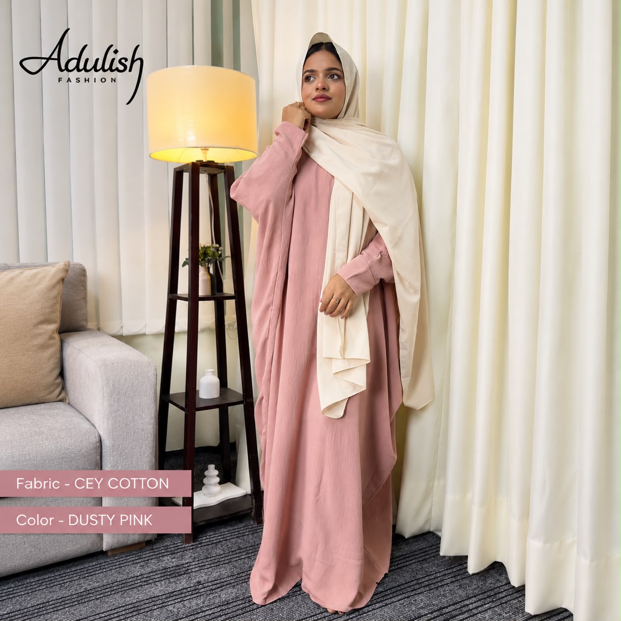 Dusty Pink Cotton Farasha - Image 2
