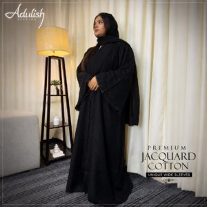 Jacqurd Black Emarati Abaya