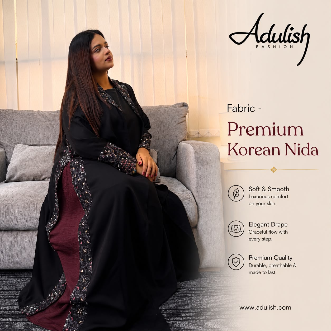 Emarati Signature Detail Abaya - Image 4