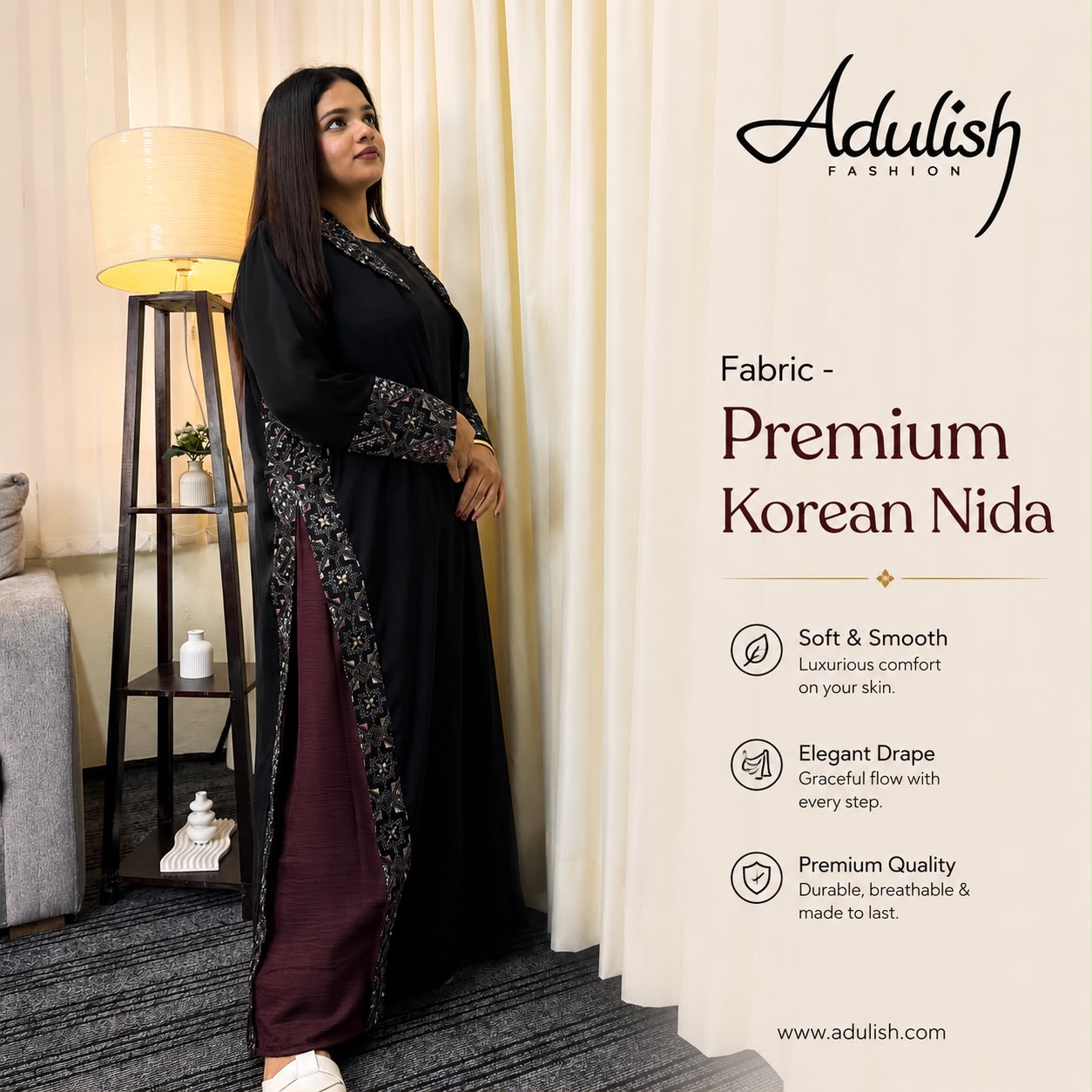 Emarati Signature Detail Abaya - Image 3
