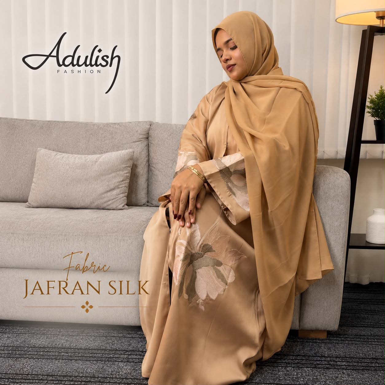 Honey Bloom Emarati Abaya - Image 2
