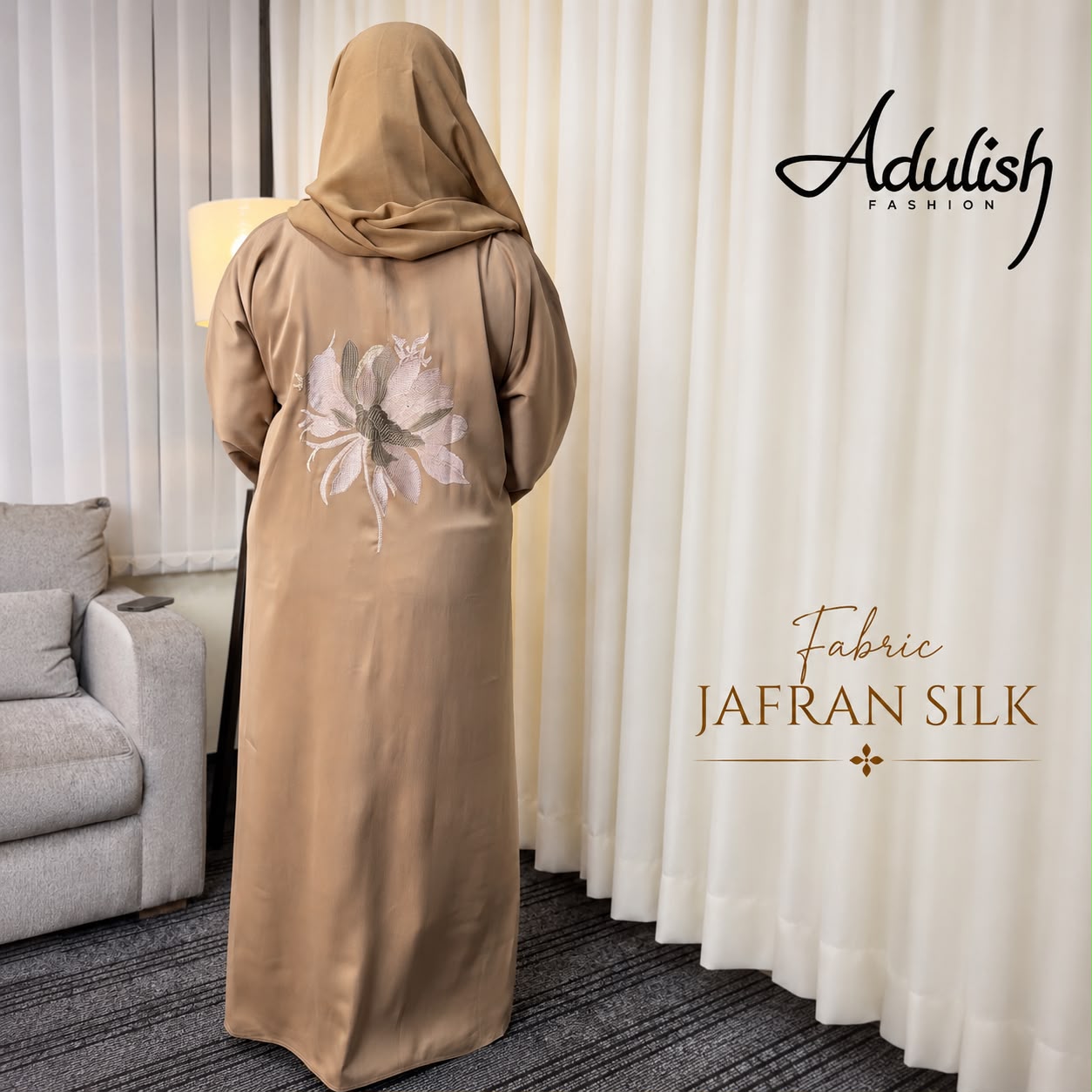 Honey Bloom Emarati Abaya - Image 4