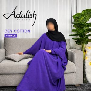Adulish Cotton Abaya Purple