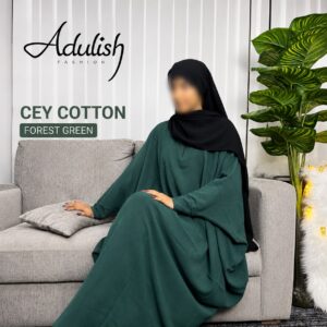 Forest Green Cotton Abaya