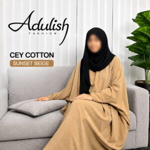 Sunset Beige Cotton Abaya