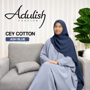 Bluish Ash Cotton Abaya