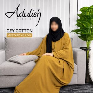 Mustard Yellow Cotton Abaya